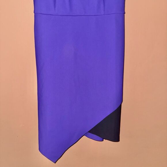 Bebe Purple Black Asymmetrical Hem Dress - Size Small - Picture 7 of 8